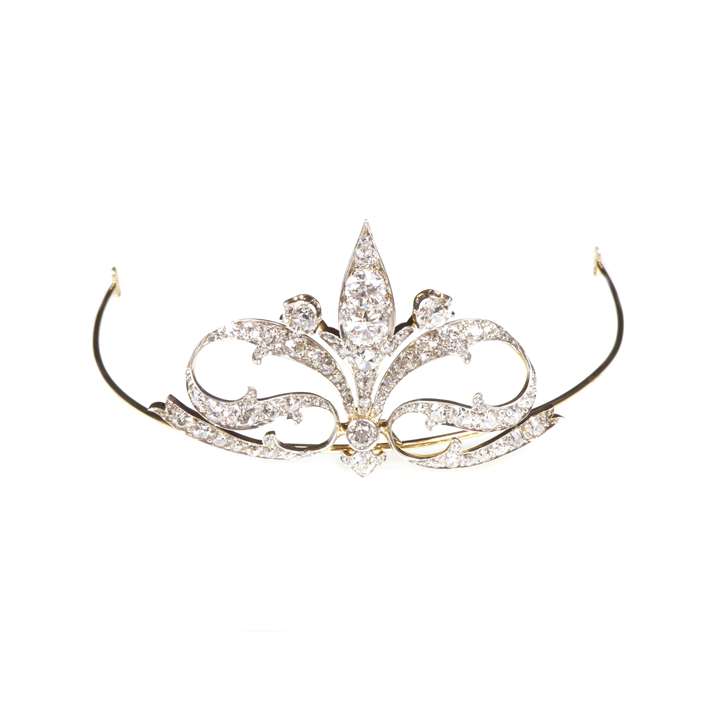 Antique diamond scroll tiara/headpiece by Tiffany